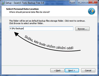 Instalace EaseUS Todo Backup