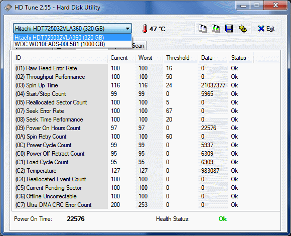 HD Tune diagnostika